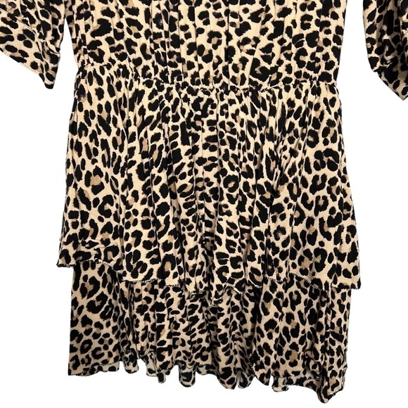 Zadig Voltaire Rooka Leopard Print Shirred Mini Dress Size S - Picture 9 of 16